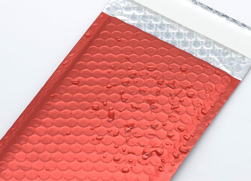 ProLine Packaging ProLine Matte Metallic Red Bubble Padded Mailers 4x8 Inch Self Seal Padded Envelopes (50) - Image 4